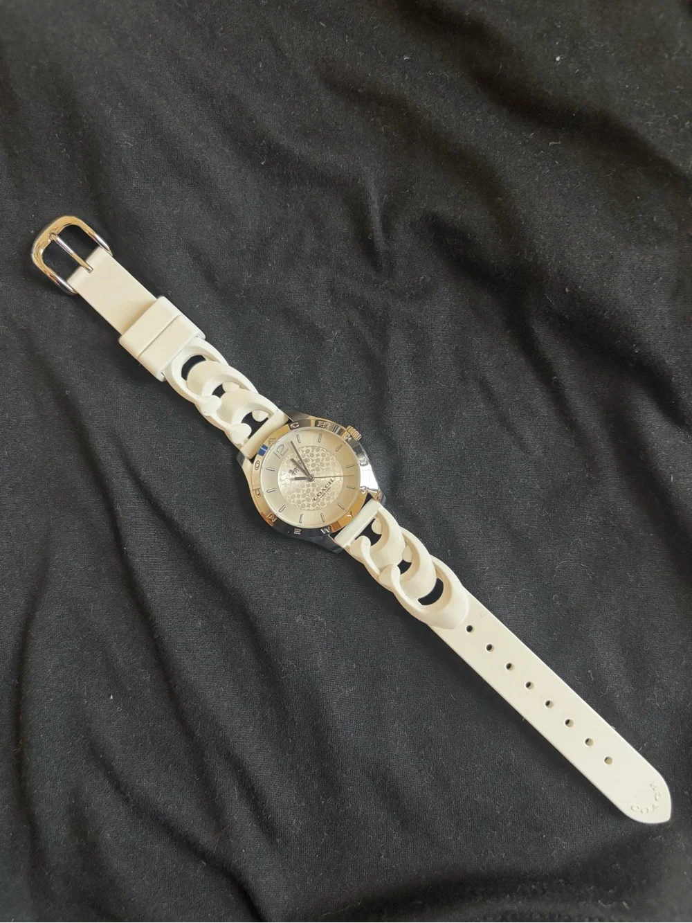 COACH Maddy Watch, 34 Mm Stainless steel case and rubber strap White W1618